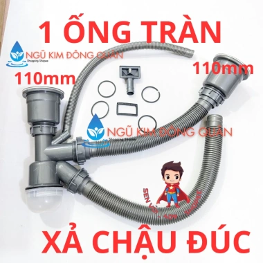Bộ Xả Bồn Rửa Chén Đôi Xi Phông Phi 110 11cm Giá chỉ 92.020đ, phù hợp chậu dập 11