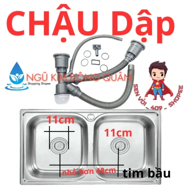 Bộ Xả Rửa Chén Đôi Ngõng Mèo Thoát Nhanh, Xả Chậu Đúc Phi 110mm, Ống 45mm, Không Hộc Rác - Giá Ưu Đãi 137k 4 Bộ Xả Rửa Chén Đôi Ngõng Mèo Thoát Nhanh, Xả Chậu Đúc Phi 110mm, Ống 45mm, Không Hộc Rác - Giá Ưu Đãi 137k 4