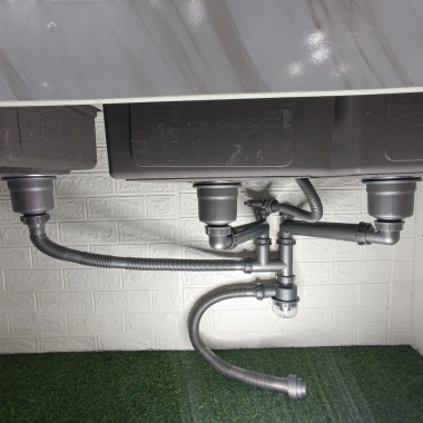 Bộ xả xiphong 3 hố cho chậu rửa chén - Nước thải nhanh, ngăn mùi, chống côn trùng - 600k 3