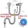 Bộ xi phong chậu rửa bát 2 hố lệch bầu 110‑140mm Xi phong đôi chống mùi 105.000₫ 6
