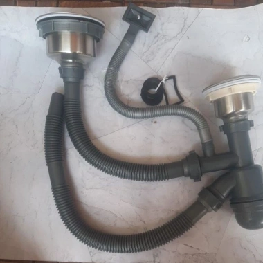 Bộ xi phong chậu rửa bát 2 hố lệch bầu 110‑140mm Xi phong đôi chống mùi 105.000₫ 8