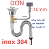 Bộ xi phông chậu rửa bát đôi 110mm – Hệ thống thoát nước nhà bếp, ống thoát bồn rửa, giá chỉ 153.000₫