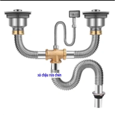 Bộ xi phông chậu rửa bát đôi 110mm – Hệ thống thoát nước nhà bếp, ống thoát bồn rửa, giá chỉ 153.000₫ 2 Bộ xi phông chậu rửa bát đôi 110mm – Hệ thống thoát nước nhà bếp, ống thoát bồn rửa, giá chỉ 153.000₫ 2