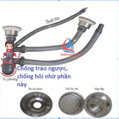 Bộ xi phông chậu rửa bát đôi 110mm – Hệ thống thoát nước nhà bếp, ống thoát bồn rửa, giá chỉ 153.000₫ 7 Bộ xi phông chậu rửa bát đôi 110mm – Hệ thống thoát nước nhà bếp, ống thoát bồn rửa, giá chỉ 153.000₫ 7
