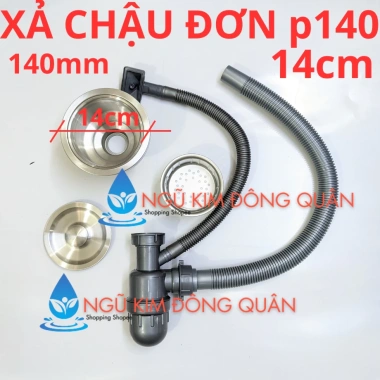 Bộ xi phông chậu rửa bát đơn phi 140 bầu inox - 1 hộc chậu, giá ưu đãi 168.300₫ 2