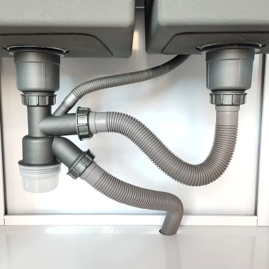 Bô xi phông inox 304 cho chậu rửa bát, chống chuột, thoát nước, bồn rửa chén 2 hộc đôi – 103.000 VND