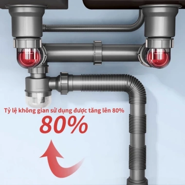 Bộ xi phông ống thoát nước NOP Waternymph cho bồn rửa chén bát đơn, đôi 110 – Ngăn mùi, chống côn trùng, chỉ 479.713₫ 7