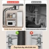 Bộ xi phông thoát nước bồn rửa chén bát 1&2 ngăn 11cm siêu thấp, gọn tủ bếp, van 1 chiều ngăn mùi – Giá 250.000₫ 6