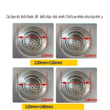 Bộ xi phông xả nước chậu rửa bát, ngăn mùi, chống tắc nghẽn, thoát nhanh 296.000₫