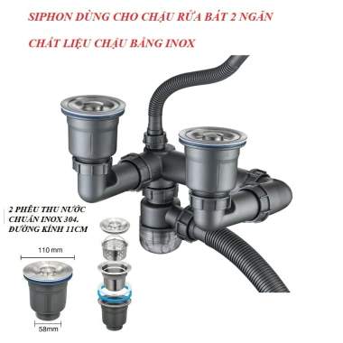 Bộ xi phông xả nước chậu rửa bát, ngăn mùi, chống tắc nghẽn, thoát nhanh 296.000₫ 8 Bộ xi phông xả nước chậu rửa bát, ngăn mùi, chống tắc nghẽn, thoát nhanh 296.000₫ 8