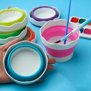 Bộ xô silicone Aacar gấp gọn đa năng: làm móng tay, giặt paing, bút rửa cốc, vẽ màu - Giá chỉ 31.790 VND 3