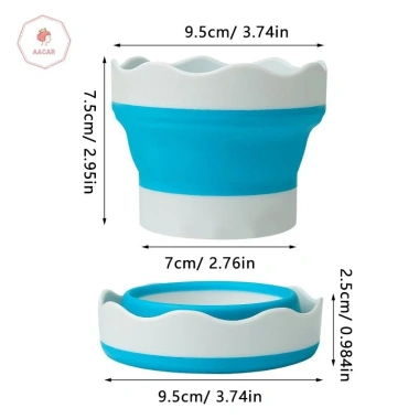 Bộ xô silicone Aacar gấp gọn đa năng: làm móng tay, giặt paing, bút rửa cốc, vẽ màu - Giá chỉ 31.790 VND 5