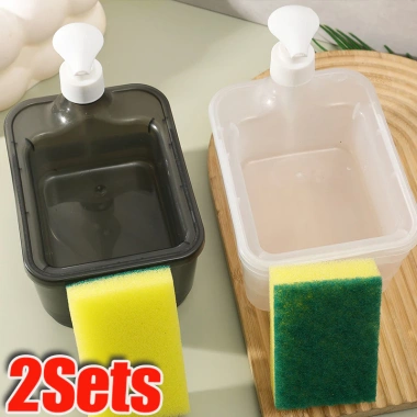 Bộ xốp đựng xà phòng vuông 2 trong 1 - Dụng cụ làm sạch bếp, hộp chất lỏng, giảm 20%