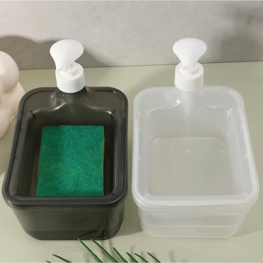 Bộ xốp đựng xà phòng vuông 2 trong 1 - Dụng cụ làm sạch bếp, hộp chất lỏng, giảm 20%