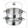 Bộ xửng hấp inox 28cm - Nồi hấp đa năng 2 tầng cao cấp, nắp kính, hấp xôi bánh bao 2