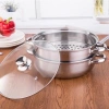 Bộ xửng hấp inox 28cm - Nồi hấp đa năng 2 tầng cao cấp, nắp kính, hấp xôi bánh bao 4