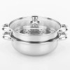 Bộ xửng hấp inox 28cm - Nồi hấp đa năng 2 tầng cao cấp, nắp kính, hấp xôi bánh bao 9