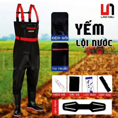 Bộ Yếm Lội Nước Chống Thấm Tuyệt Đối - Quần Liền Ủng Chuyên Dụng, Bảo Vệ An Toàn, Giá Siêu Tiết Kiệm 218k