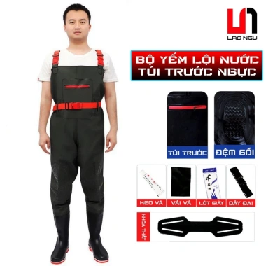Bộ Yếm Lội Nước Chống Thấm Tuyệt Đối - Quần Liền Ủng Chuyên Dụng, Bảo Vệ An Toàn, Giá Siêu Tiết Kiệm 218k