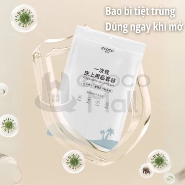 Bọc chăn ga gối du lịch ECOCO 1 lần thế hệ mới cotton tự nhiên kháng khuẩn an toàn da Giá 70.000 VND