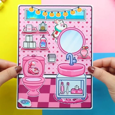 Bóc dán ngôi nhà búp bê Tocaboca giấy thủ công - Đồ chơi thay đồ thông minh H27 Squishy Kuromi - Giá ưu đãi 139k 5
