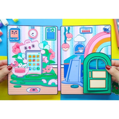 Bóc dán Toca Boca Mall đồ chơi thông minh giấy thủ công cho bé gái - Squishy Kuromi 119k 2
