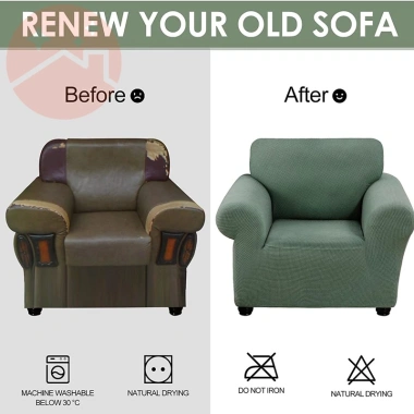 Bọc ghế sofa vải nhung có vân 1-4 chỗ, sofa đơn và chữ L, dày dặn, co giãn, mềm mại - Giá chỉ 39.000₫