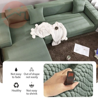 Bọc ghế sofa vải nhung có vân 1-4 chỗ, sofa đơn và chữ L, dày dặn, co giãn, mềm mại - Giá chỉ 39.000₫