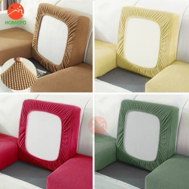 Bọc ghế sofa vải nhung gân màu trơn dày dặn, co giãn 1-4 chỗ ngồi - 68.800 VND