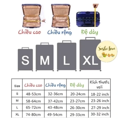 Bọc vali đủ size - Áo trùm vali đa năng, bảo vệ tối ưu, giá ưu đãi 189k