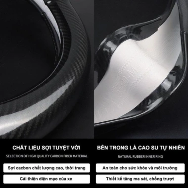 Bọc vô lăng carbon 38cm cho Ford Ecosport, Escape, Everest, Ranger – Giá 130k 5 Bọc vô lăng carbon 38cm cho Ford Ecosport, Escape, Everest, Ranger – Giá 130k 5