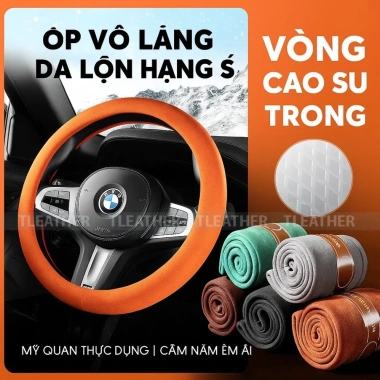 Bọc vô lăng da lộn siêu mỏng cao cấp phong cách Ý 38cm - Giá chỉ 220.000₫ Bọc vô lăng da lộn siêu mỏng cao cấp phong cách Ý 38cm - Giá chỉ 220.000₫