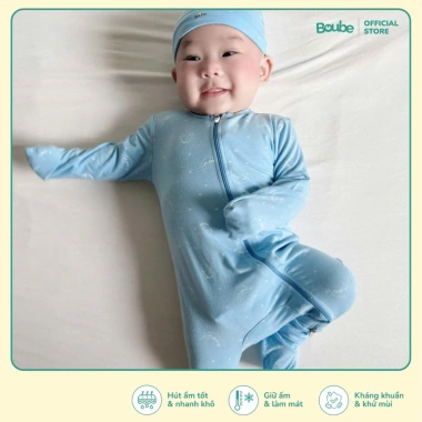 Body dài khóa kéo đa màu họa tiết cho bé sơ sinh, bé trai, bé gái - Vải cotton Boube giá ưu đãi 210.000đ 4