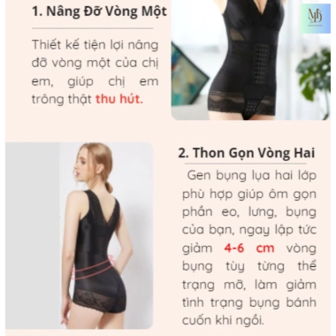 Body Gen Định Hình Toàn Thân - Body Suit Nịt Bụng Giảm Eo Có Móc Cài 204k