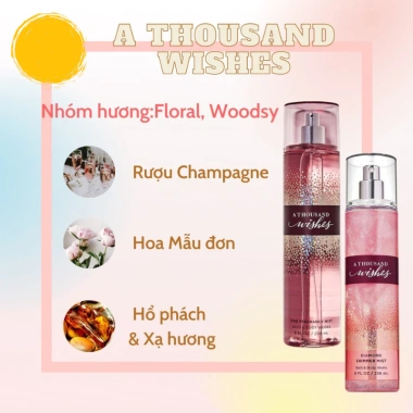 Body Mist A Thousand Wishes 236ml - Xít thơm toàn thân hương ngọt ngào, cá tính, chỉ 35.000đ