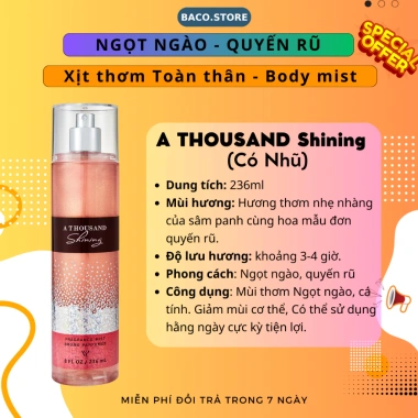 Body Mist A Thousand Wishes 236ml - Xít thơm toàn thân hương ngọt ngào, cá tính, chỉ 35.000đ