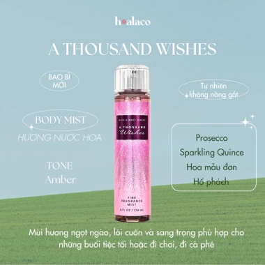 Body Mist A Thousand Wishes 236ml - Xít thơm toàn thân hương ngọt ngào, cá tính, chỉ 35.000đ