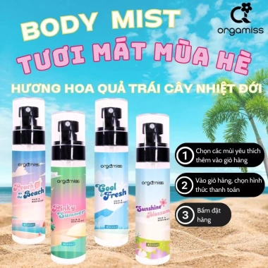 Body Mist Orgamiss Hương Hoa Quả Tươi Mát, Khử Mùi - Xịt Unisex, Mua 3 Giảm 50%