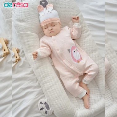 Body sơ sinh dài tay trần bông Derosa Kids 0-12 tháng - Giá chỉ 229.000đ 2