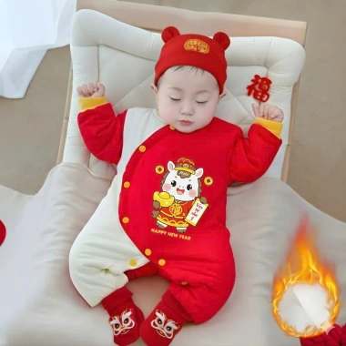 Body Tết 2.026 Nỉ Bông Ấm Áp LOTUKA Bộ Liền Thân Size 3-12kg Cho Bé Trai & Bé Gái 2
