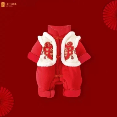 Body Tết 2.026 Nỉ Bông Ấm Áp LOTUKA Bộ Liền Thân Size 3-12kg Cho Bé Trai & Bé Gái 5