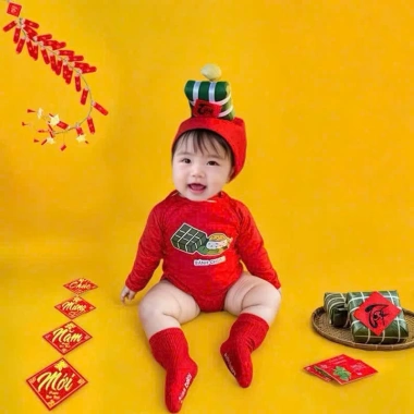 Bodysuit bánh chưng, bánh tét Tết cho bé trai & bé gái - Đồ dễ thương, giá chỉ 27.500đ 8