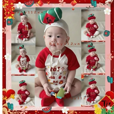 Bodysuit bánh chưng, bánh tét Tết cotton thoáng mát cho bé trai, bé gái - 69.000₫ 2