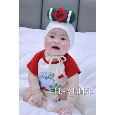 Bodysuit Bánh Tét Tết Cotton Co Giãn 4 Chiều - Nhà Lisa Bebe Giá 199k (Giảm từ 240.790) 2