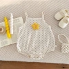 Bodysuit Bé Gái 2 Dây Mùa Hè Hình Hoa Gấu Cotton 100% 0-12m Giá 119k 5