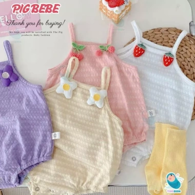 Bodysuit Bé Gái Pig BeBe 2 Dây 4 Màu Cotton Hạt, Siêu Xinh 3‑12kg Giá 119k 2 Bodysuit Bé Gái Pig BeBe 2 Dây 4 Màu Cotton Hạt, Siêu Xinh 3‑12kg Giá 119k 2