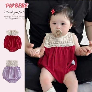 Bodysuit Bé Gái Pig BeBe Body Chip Ren Cotton 100% Siêu Mềm Mịn 0-12m Giá 149.000 Bodysuit Bé Gái Pig BeBe Body Chip Ren Cotton 100% Siêu Mềm Mịn 0-12m Giá 149.000