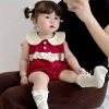 Bodysuit Bé Gái Pig BeBe Đỏ Cổ Sen Ren, Cotton 100% Mềm Mịn, Giá 129.000₫ 2