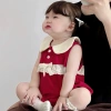Bodysuit Bé Gái Pig BeBe Đỏ Cổ Sen Ren, Cotton 100% Mềm Mịn, Giá 129.000₫ 4