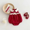 Bodysuit Bé Gái Pig BeBe Đỏ Cổ Sen Ren, Cotton 100% Mềm Mịn, Giá 129.000₫ 6